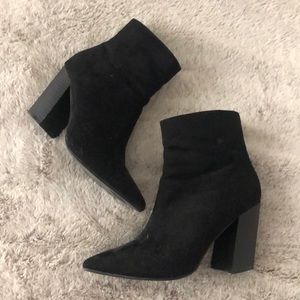 Black suede booties